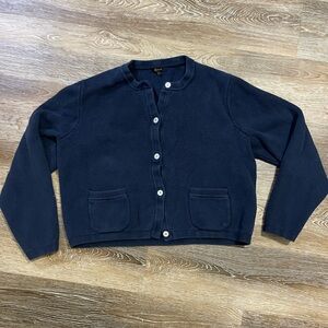 Quince Navy Cotton Cardigan